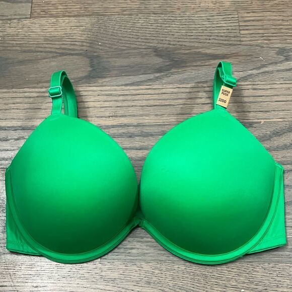 Victoria’s Secret Pink Super Push Up Bombshell padded bra green 32DD - Picture 6 of 6